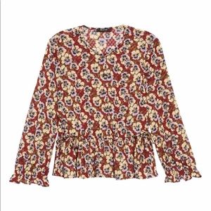 Madewell Viola Floral Ruffle Top